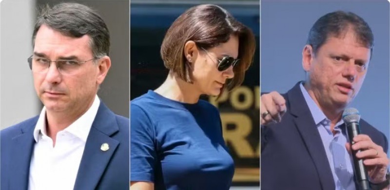Aliados de Fl�vio Bolsonaro avaliam que Michelle pode tentar resgatar 'plano Tarc�sio'