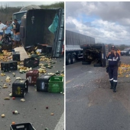 Trs pessoas ficam feridas aps tombamento de caminhonete na BR-230 em Soledade