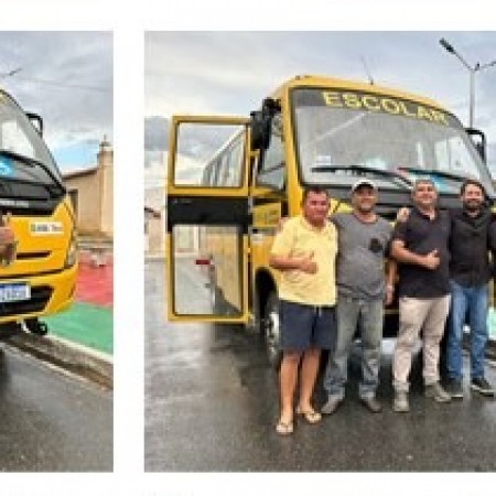 Heitor Campos entrega mais um �nibus escolar e fala sobre ano letivo em Cacimba de Areia