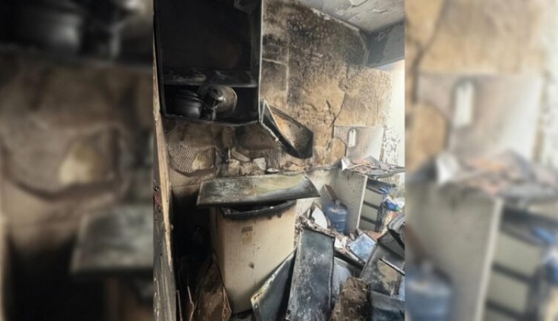 Incndio atinge residncia aps vazamento de gs em So Bento