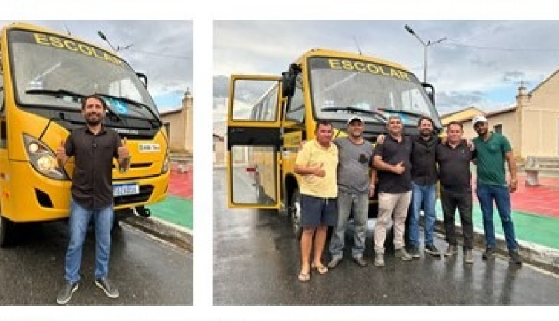 Heitor Campos entrega mais um �nibus escolar e fala sobre ano letivo em Cacimba de Areia