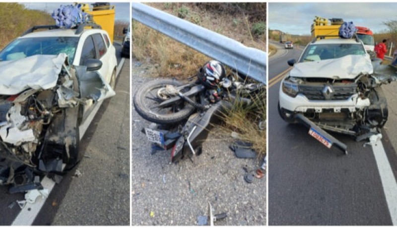 Homem morre em colis�o envolvendo carro e moto na Serra de Santa Luzia