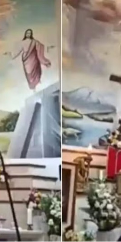 Padre morre ap�s cruz de madeira cair sobre ele durante missa transmitida ao vivo no Equador